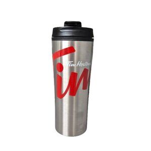 2016 Tim Hortons Stainless Steel Travel Mug with Red Branding